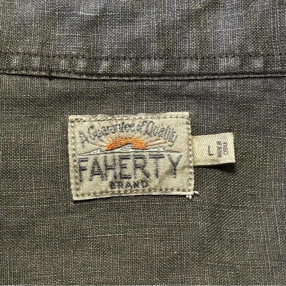 Faherty Laguna Linen Shirt - Washed Black - Picture 3 of 3
